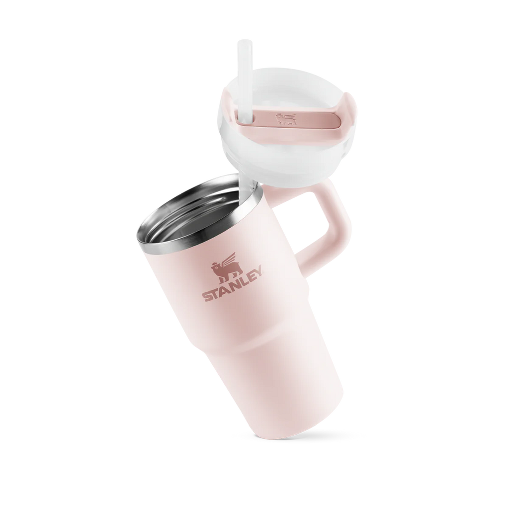 COPO QUENCHER COM ALÇA ROSE QUARTZ STANLEY | 591ML